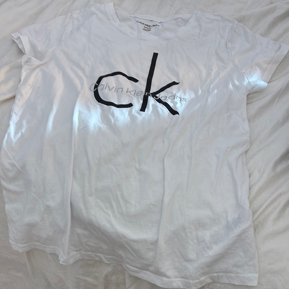 Calvin Klein Kids White Tee with Black Logo